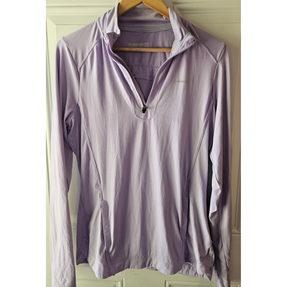 Avalanche Womens Large Lavender 1/4 Zip Athletic Pullover Stretch Activewear Top